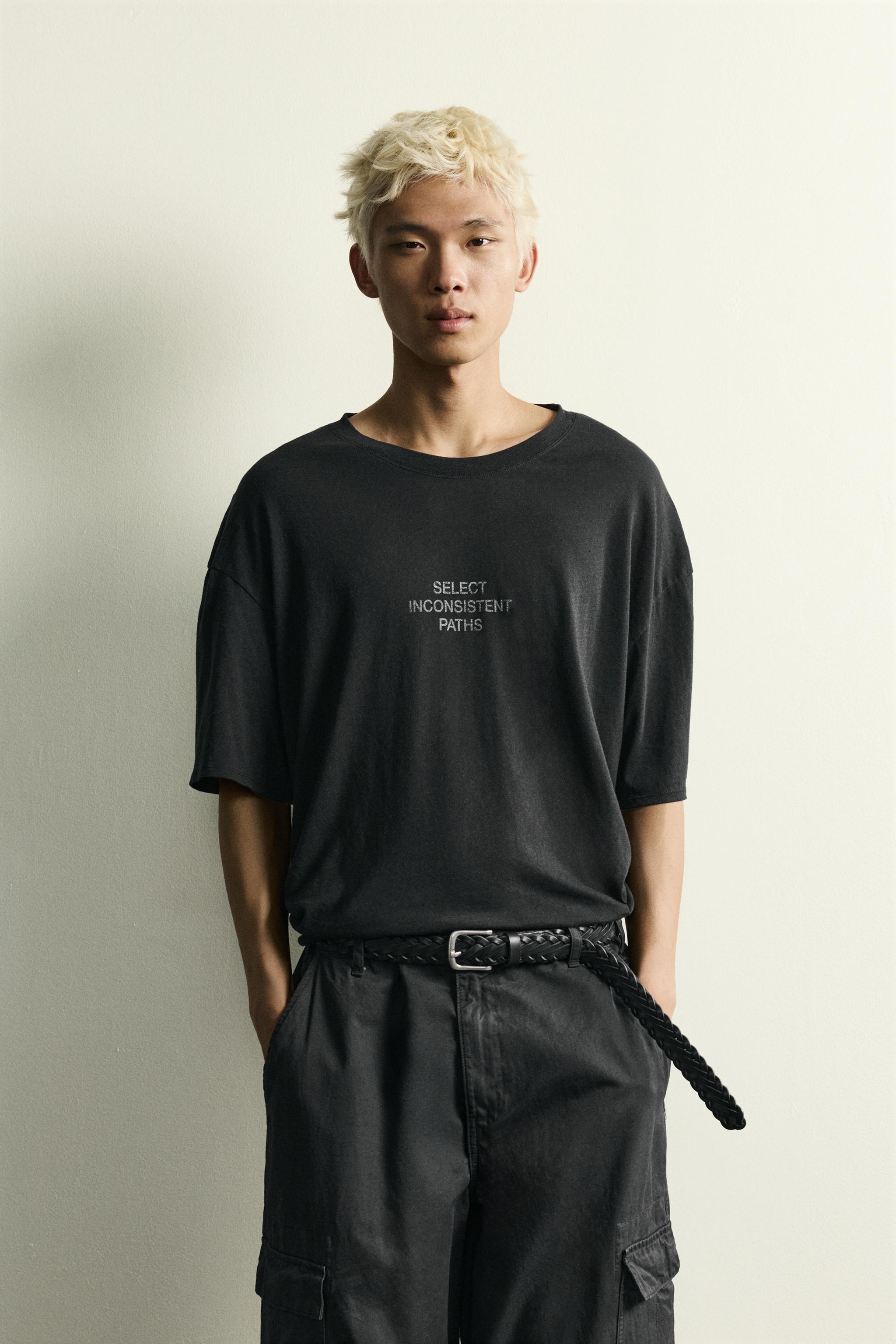 RELAXED FIT WASHED TEXT T-SHIRT